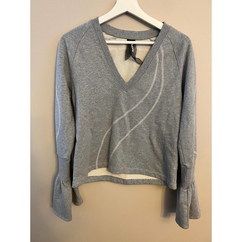 Naadam V Neck Bell Sleeve Sweatshirt Size S